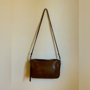 Vintage Coach Zippered Clutch - Brown Genuine Leather w/ Brass Hardware